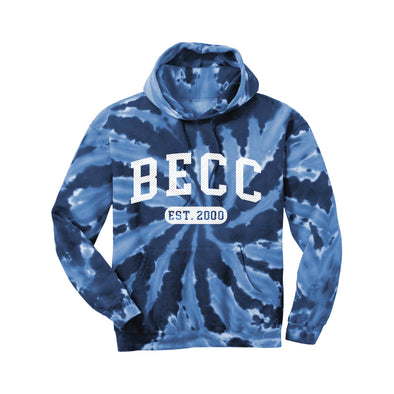 BECC - Unisex Tie-Dye Classic Pullover Hoodie - Navy Cyclone