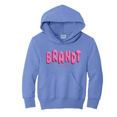 Brandt - Classic Pullover Hoodie w/ Puff Graphic - Columbia Blue