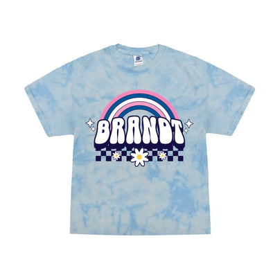 Brandt - Watercolor Tie Dye T Shirt w/ Raw Edge Bottom - Light Blue