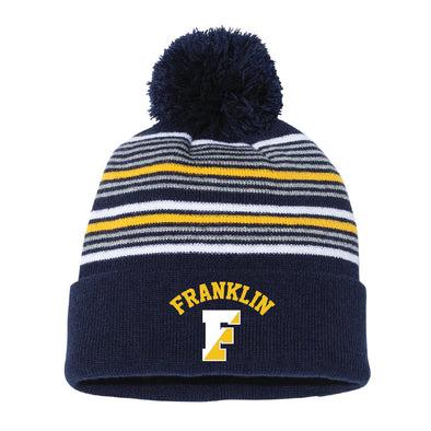 Franklin - Embroidered Striped Beanie Hat