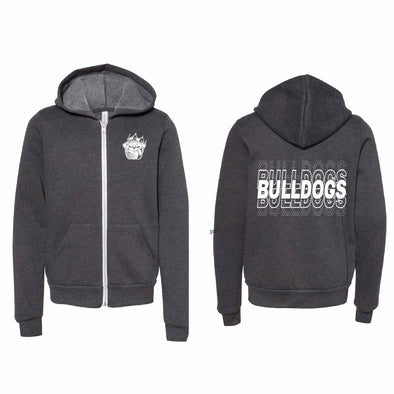 Bulldogs Basketball - Bella Spongesoft Full Zip Hoodie - Charcoal Heather