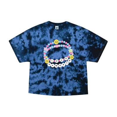 Haworth - Crystal Tie Dye T-Shirt w/ Raw Edge Bottom - Navy/Columbia Blue