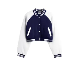 Sweatshirt Fleece Cropped Varsity Jacket