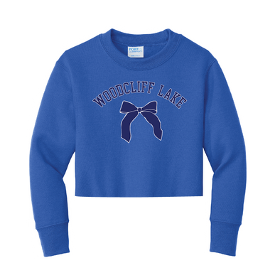 Woodcliff Lake - Raw Edge Bottom Classic Crewneck Sweatshirt - Royal