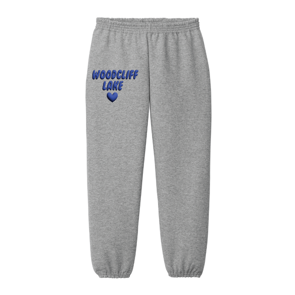 Woodcliff Lake - Classic Sweatpants (puff graphic) - Heather Grey